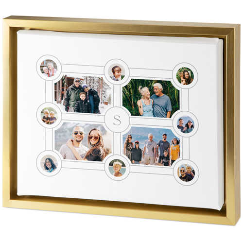 Vintage Family Tree Tabletop Framed Canvas Print, 8x10, Gold, Tabletop Framed Canvas Prints, White
