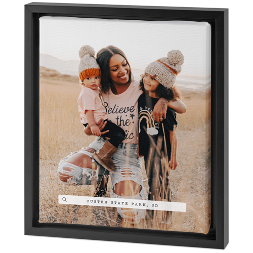 Travel Banner Portrait Tabletop Framed Canvas Print, 8x10, Black, Tabletop Framed Canvas Prints, Black, black