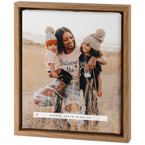 Travel Banner Portrait Tabletop Framed Canvas Print, 8x10, Natural, Tabletop Framed Canvas Prints, Black