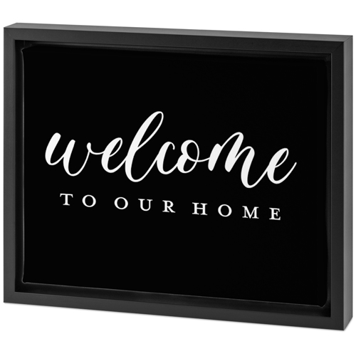 Welcome Home Script Tabletop Framed Canvas Print, 8x10, Black, Tabletop Framed Canvas Prints, Multicolor