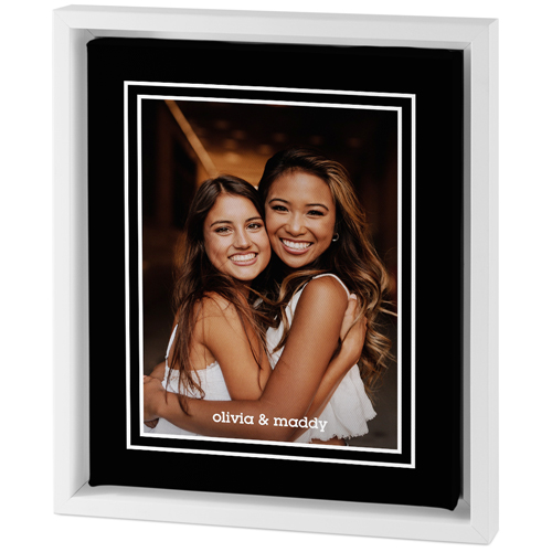 Double Border Tabletop Framed Canvas Print, 8x10, White, Tabletop Framed Canvas Prints, Black, black