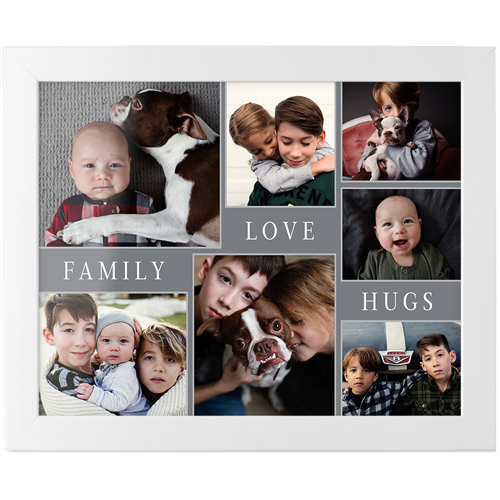 Hug Family Tabletop Framed Prints, White, None, 8x10, Gray
