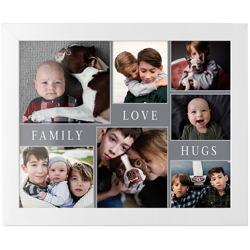 Hug Family Tabletop Framed Prints, White, None, 8x10, Gray, slate