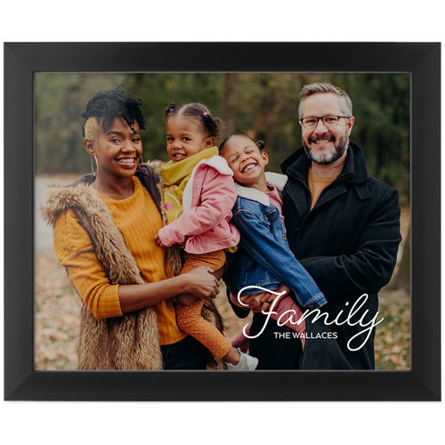 Family Script Tabletop Framed Prints, Black, None, 8x10, White, white