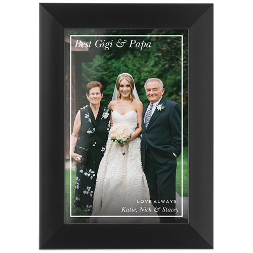 Text Overlay Border Tabletop Framed Prints, Black, None, 4x6, White