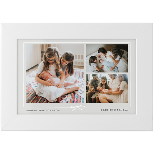 Bow Border Collage Tabletop Framed Prints, White, None, 4x6, Gray