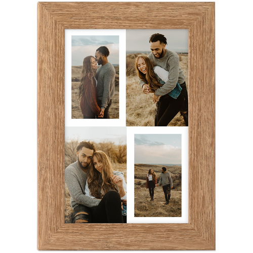 Minimal Gallery of Four Portrait Tabletop Framed Prints, Natural, None, 4x6, Multicolor