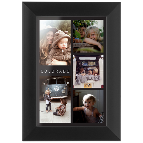 Minimalist Gallery of Five Tabletop Framed Prints, Black, None, 4x6, Multicolor, multi