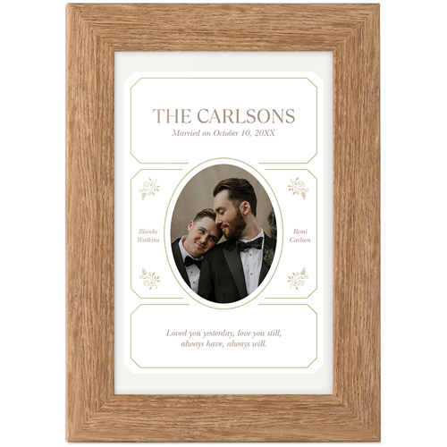 Vintage Stationery Frame Tabletop Framed Prints, Natural, None, 4x6, White, white