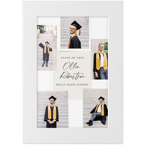 Handwritten Note Collage Tabletop Framed Prints, White, None, 4x6, Beige