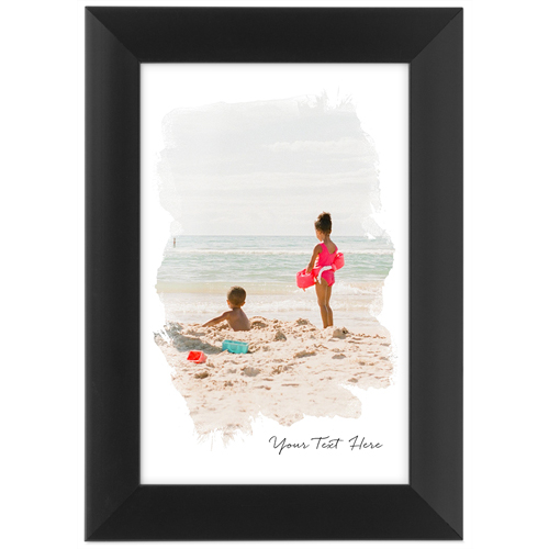 Brushstrokes Tabletop Framed Prints, Black, None, 4x6, White