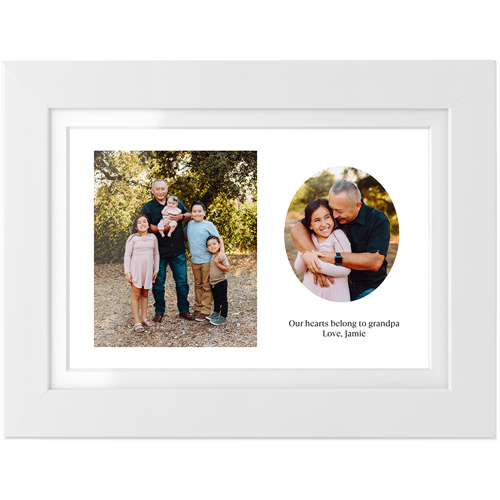 Oval Vignette Tabletop Framed Prints, White, White, 4x6, White