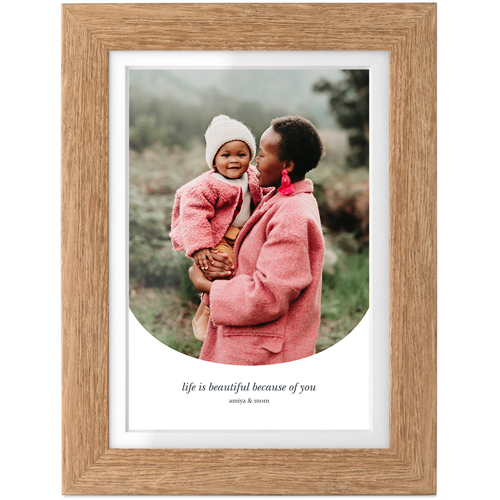 Curved Frame Tabletop Framed Prints, Natural, White, 4x6, White