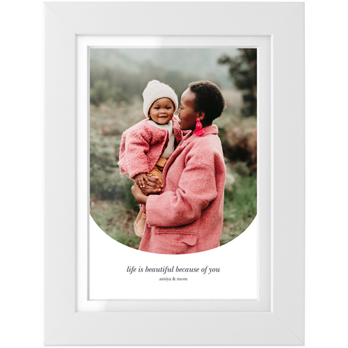Curved Frame Tabletop Framed Prints, White, White, 4x6, White