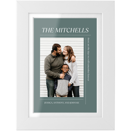 Editorial Snapshot Tabletop Framed Prints, White, White, 4x6, Blue
