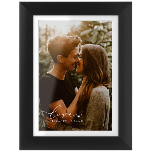 Love Script Portrait Tabletop Framed Prints, Black, White, 4x6, White, white