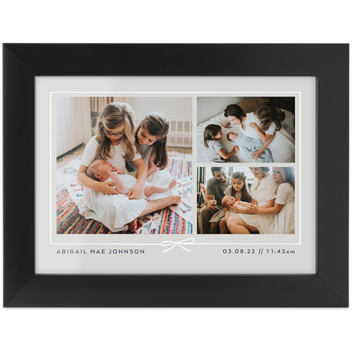 Bow Border Collage Tabletop Framed Prints, Black, None, 5x7, Gray