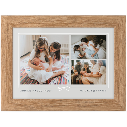 Bow Border Collage Tabletop Framed Prints, Natural, None, 5x7, Gray