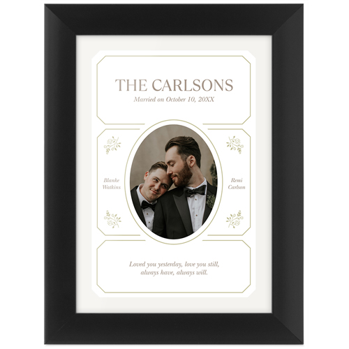 Vintage Stationery Frame Tabletop Framed Prints, Black, None, 5x7, White, white