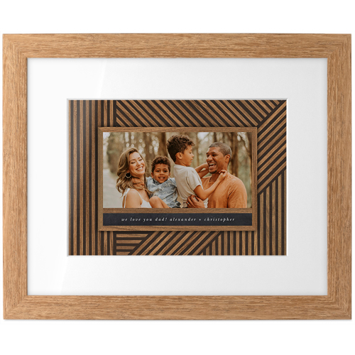 Crosshatch Wood Tabletop Framed Prints, Natural, White, 5x7, Brown, taupe