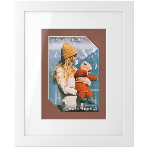 Modern Shape Frame Tabletop Framed Prints, White, White, 5x7, Brown