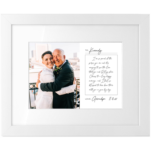Handwritten Letter Tabletop Framed Prints, White, White, 5x7, White, white
