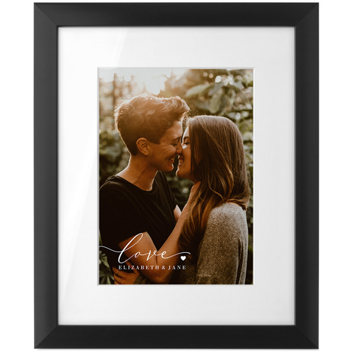 Love Script Portrait Tabletop Framed Prints, Black, White, 5x7, White, white