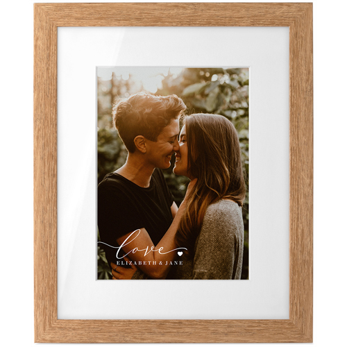 Love Script Portrait Tabletop Framed Prints, Natural, White, 5x7, White