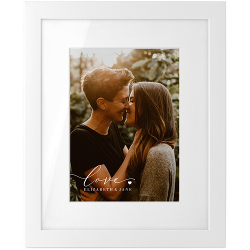 Love Script Portrait Tabletop Framed Prints, White, White, 5x7, White