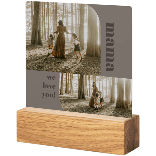 Bold Mod Type Tabletop Metal Prints, 5x5, Natural, Gray