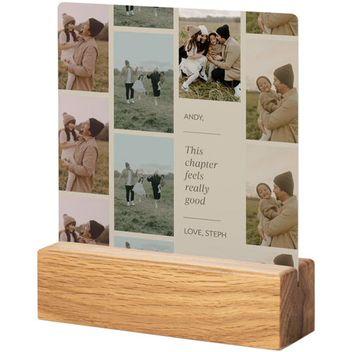 Photo Reel Collage Tabletop Metal Prints, 5x5, Natural, Beige