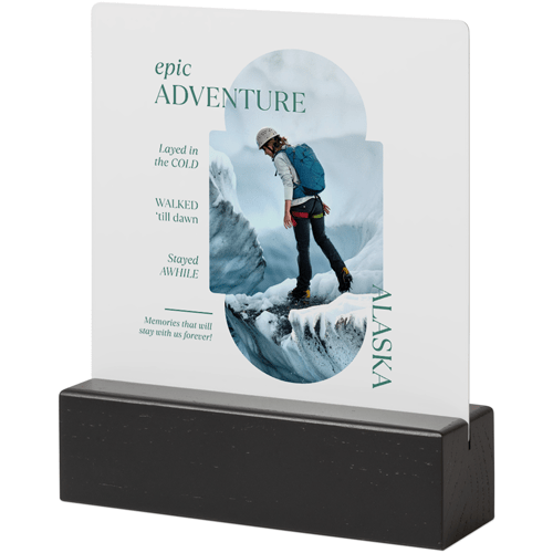 Travel Infographic Tabletop Metal Prints, 5x5, Black, White, white