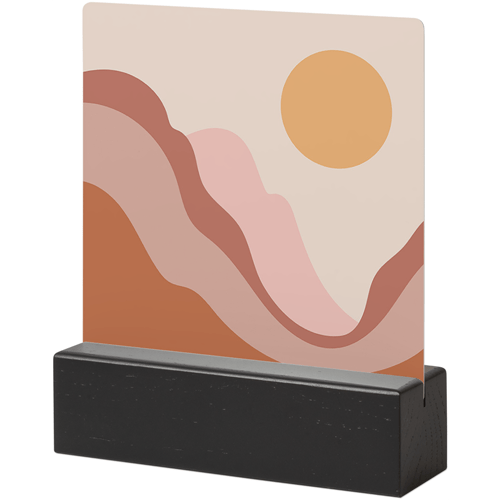 Minimalist Sunset Tabletop Metal Prints, 5x5, Black, Multicolor