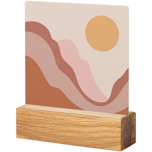 Minimalist Sunset Tabletop Metal Prints, 5x5, Natural, Multicolor