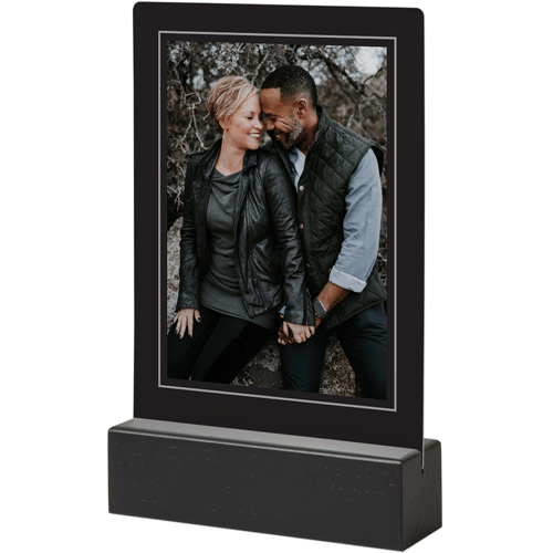 Neutral Border Tabletop Metal Prints, 5x7, Black, Gray