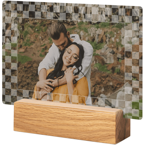 Checker Border Tabletop Metal Prints, 5x7, Natural, White