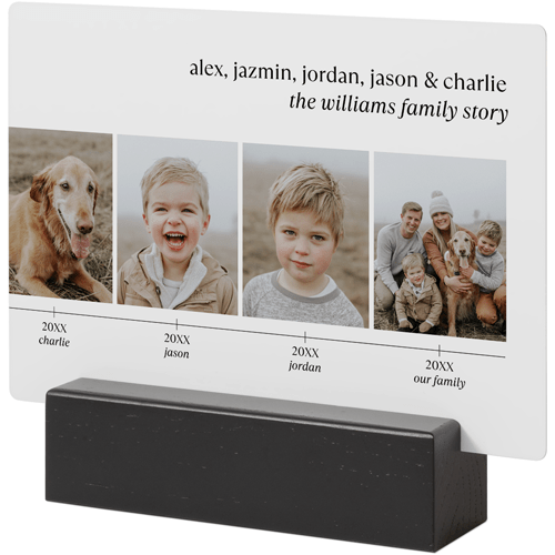 Timeline of Life Tabletop Metal Prints, 5x7, Black, White, white