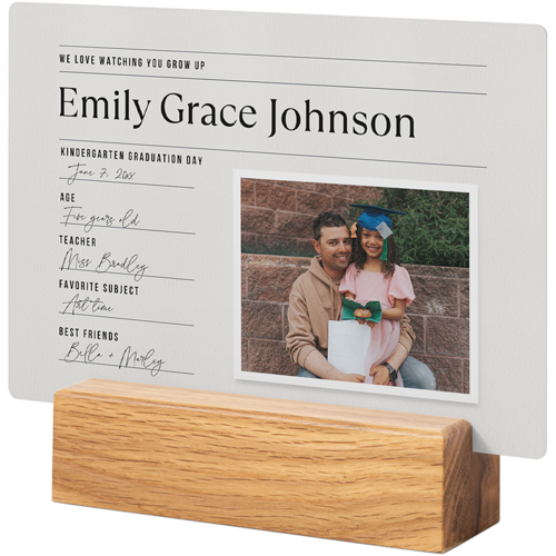 Journal Entry Tabletop Metal Prints, 5x7, Natural, White
