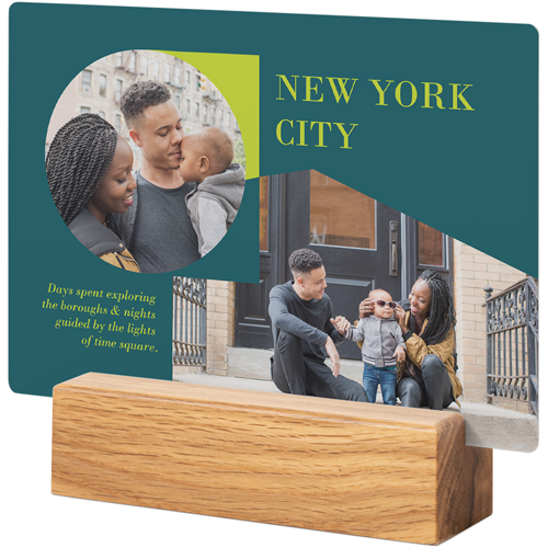 Geometric Travel Tabletop Metal Prints, 5x7, Natural, Blue, azure