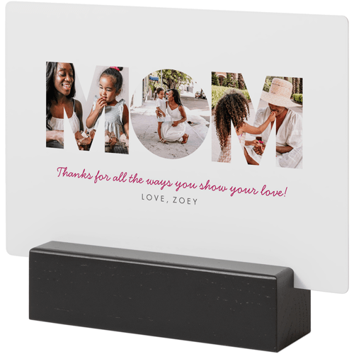 Mom Tabletop Metal Prints, 5x7, Black, White, white