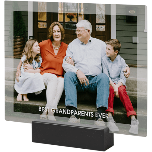 Transparent Border Tabletop Metal Prints, 8x10, Black, White, white