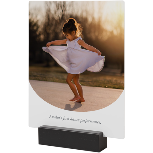 Curved Frame Tabletop Metal Prints, 8x10, Black, White, white