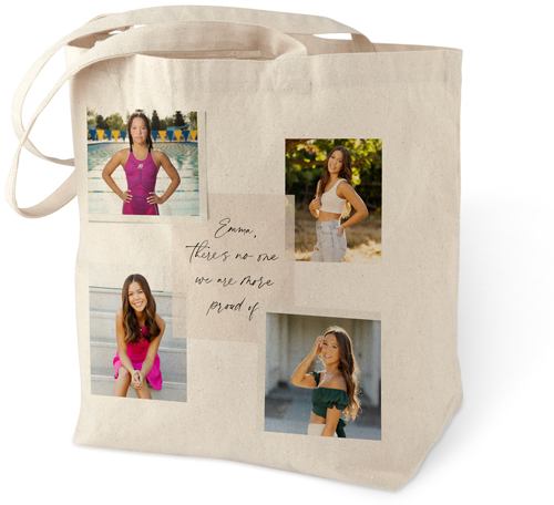 Handwritten Note Collage Cotton Tote Bag, White