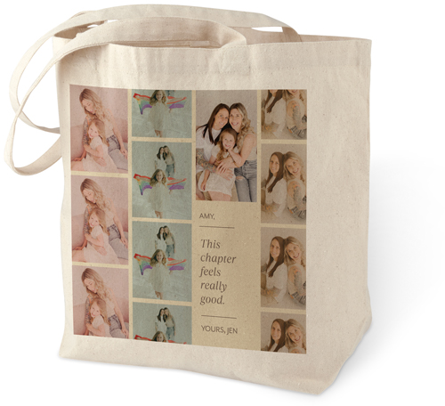 Photo Reel Collage Cotton Tote Bag, Gray