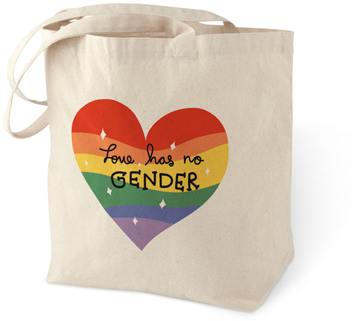 Love Has No Gender Cotton Tote Bag, Multicolor