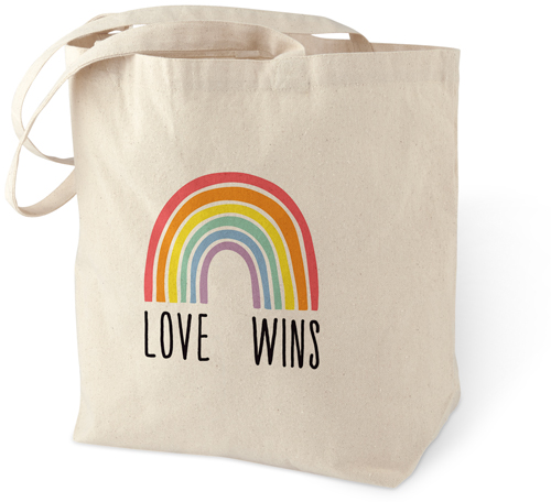 Love Wins Rainbow Cotton Tote Bag, Multicolor
