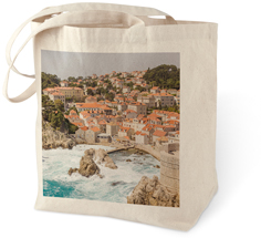 seaport in croatia cotton tote bag