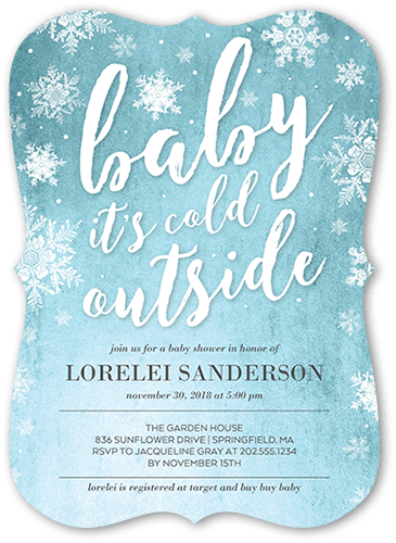 Showering Snowflakes 5x7 Unique Baby Shower Invitations | Tiny Prints