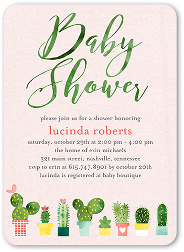 Baby shower discount invitations cactus