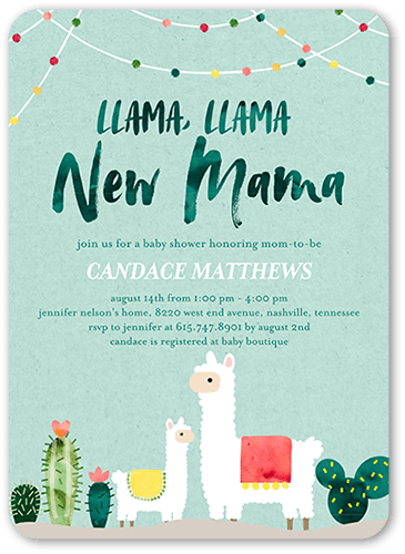 llama baby invitations